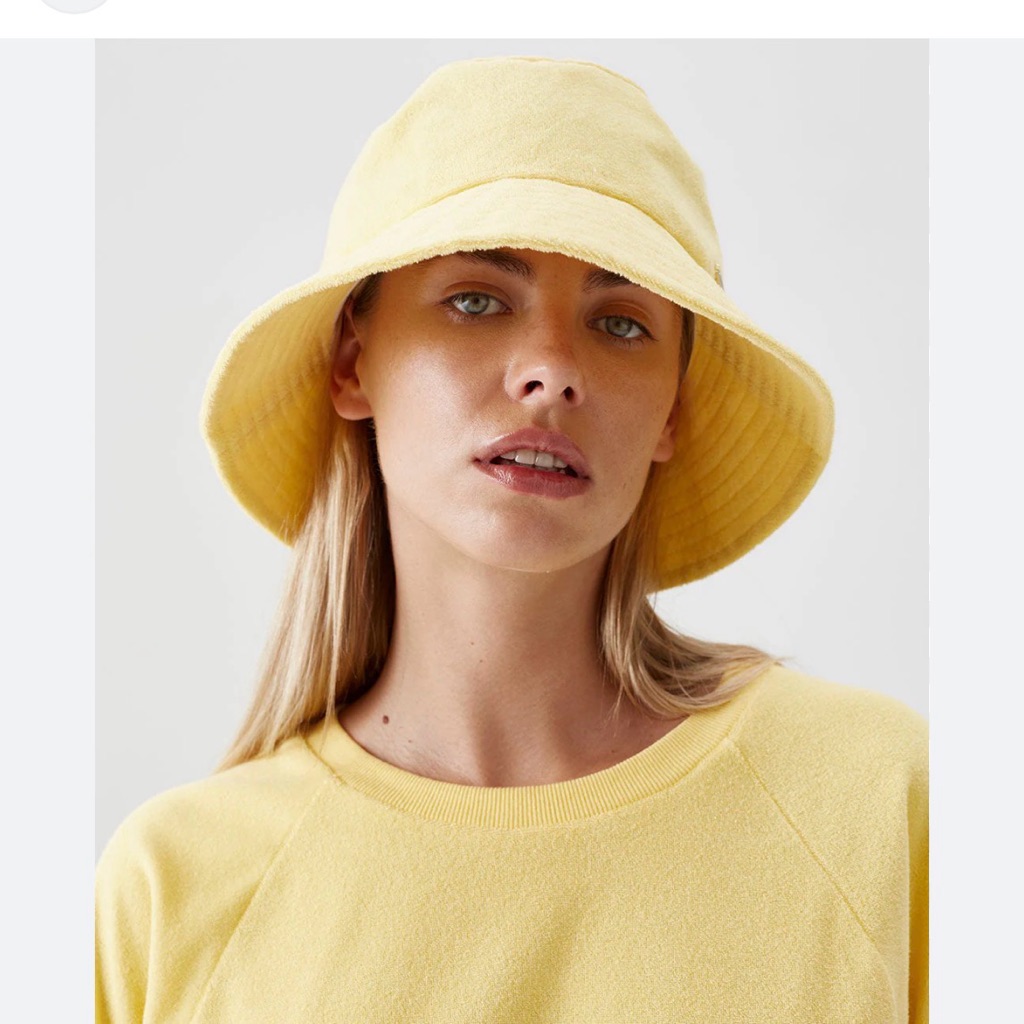 Melissa Odabash Yellow Terry Cloth Bucket Hat